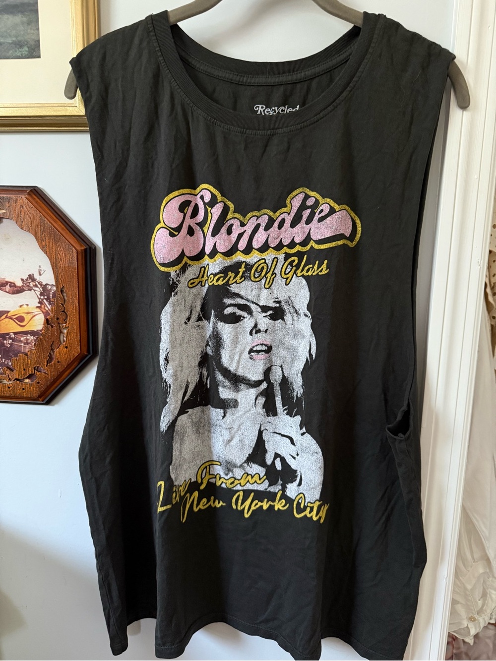 Recycled Black Blondie 'Heart of Glass' Graphic Muscle Tank